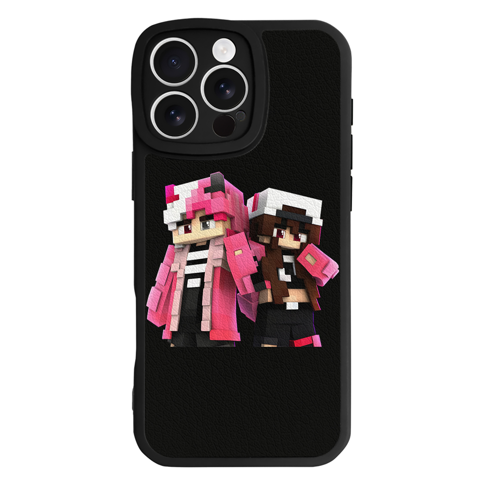 （画像用） マインクラフト ブロックの世界 Minecraft MC Block world 【iPhone 16シリーズ対応】シリコンスマホケース（レザー調） 材質：シリコン